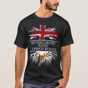 Camiseta Britânico cultivado com raízes cipriotas bandeir