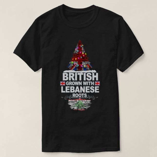 Camiseta Britânicos crescem com as raízes libanesas doando  (Frente do Design)