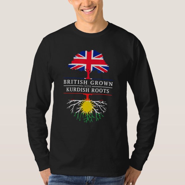 Camiseta Britânicos Crescem Com Raízes Curdas - Curdistão E (Frente)