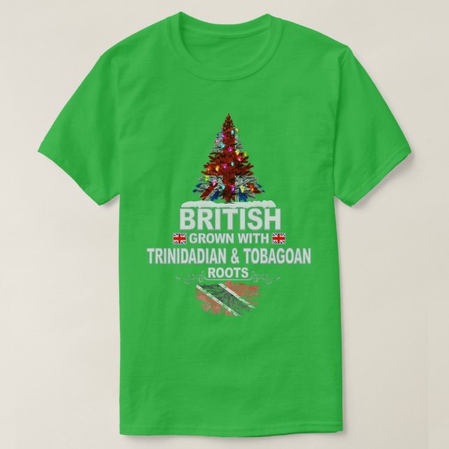 Camiseta Britânicos Crescem Com Raízes De Trinidade E Tobag (Frente do Design)