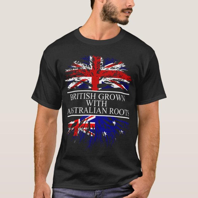 Camiseta Britânicos cultivados com bandeira austrália de ra (Frente)