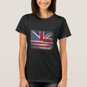 Camiseta British American Flag Excelente UK Union Jack .