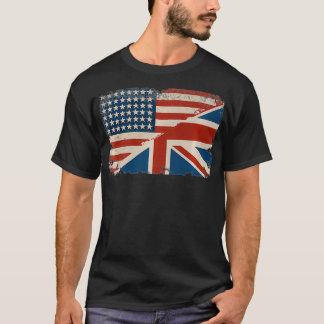 Camiseta British American Flag Great Britain Union Jack Pre