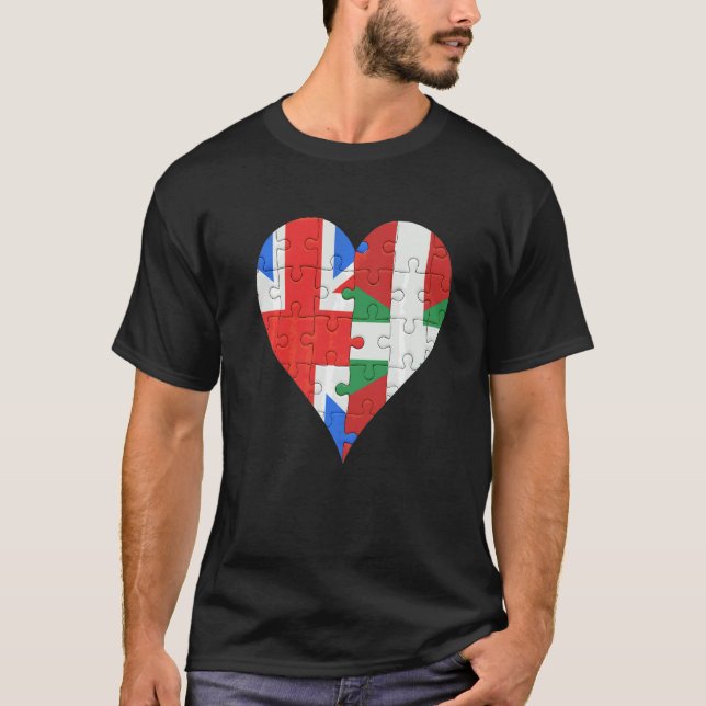 Camiseta British Basque Flag Heart (Frente)