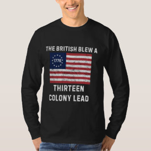 Camiseta British Blew 13 Colony Lead 4 De Julho Betsy Ross