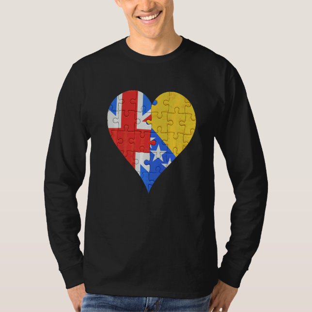 Camiseta British Bosnian Flag Heart (Frente)
