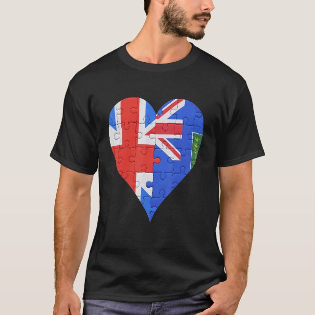 Camiseta British British Virgin Islanders Flag Heart (Frente)