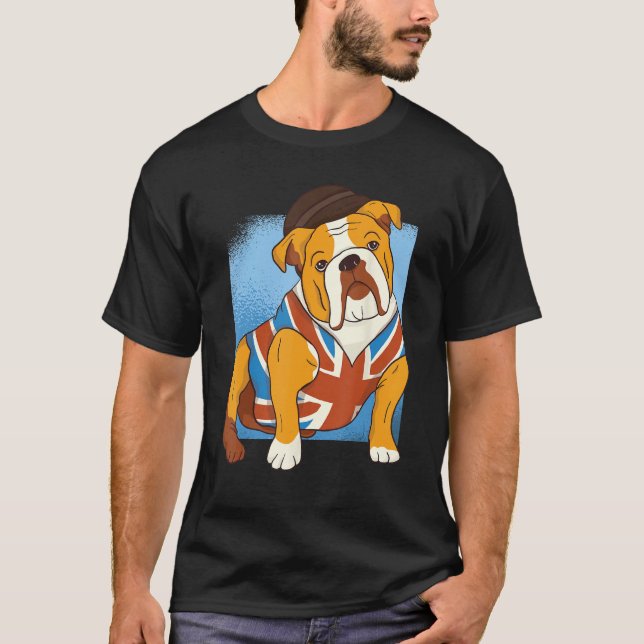 Camiseta British Bulldog  owner Dog wears Britain English f (Frente)
