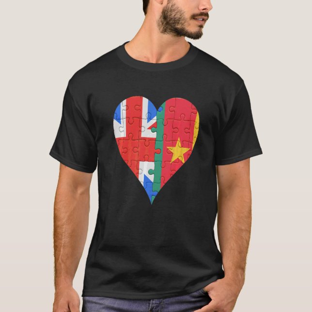 Camiseta British Cameroonian Flag Heart (Frente)