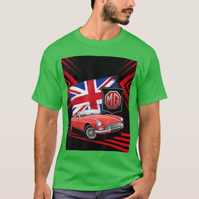 Camiseta British Classic Sports Car MG MGB Convertible fami (Frente)