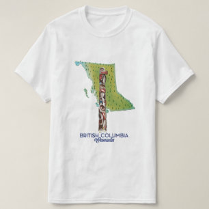 Camiseta British Columbia Canada map poster.