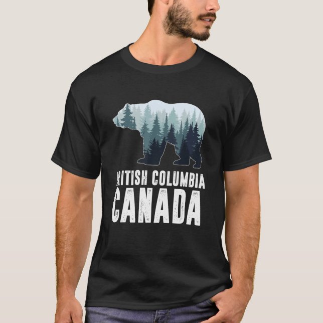 Camiseta British Columbia Vancouver Canada Bear Green Fores (Frente)