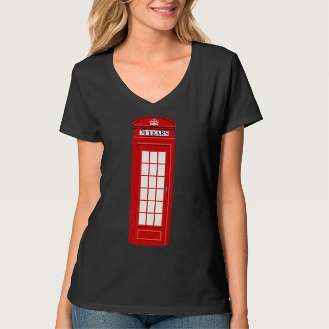 Camiseta British England London Red Telephone Box Telefone (Frente)