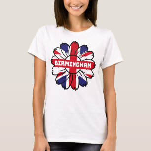 Camiseta British Flag England UK Sunflower Birmingham Union