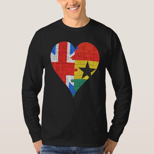 Camiseta British Ghanaian Flag Heart (Frente)