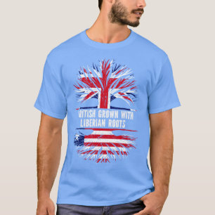 Camiseta British Grown com Liberian Roots UK Flag Inglaterr