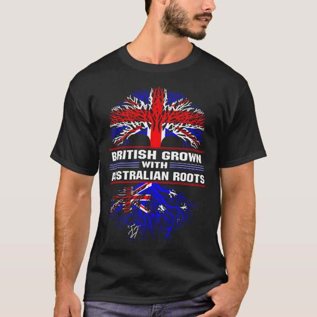 Camiseta British Grown com Raízes Australianas (Frente)