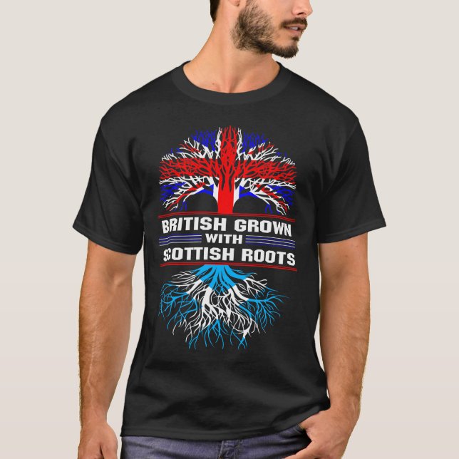 Camiseta British Grown com Raízes Escocesas (Frente)
