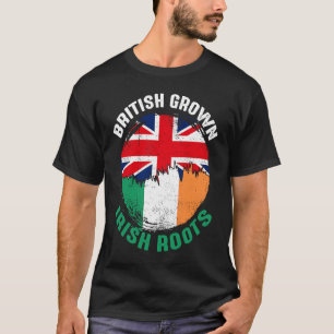Camiseta British Grown Irish Roots Vintage Flags for Men Wo