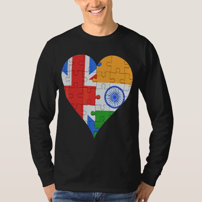 Camiseta British Indian Flag Heart (Frente)