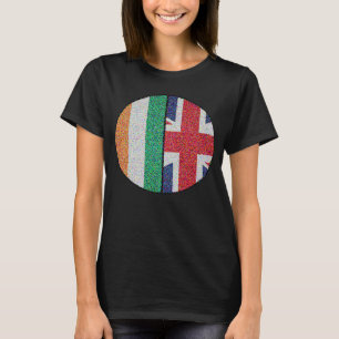 Camiseta British Irish Flag Circle Excelente Grã-Bretanha e