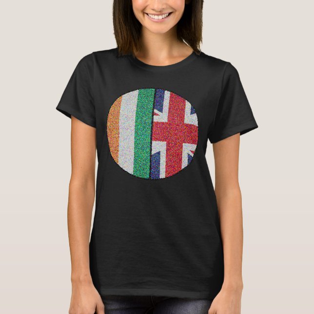 Camiseta British Irish Flag Circle Excelente Grã-Bretanha e (Frente)