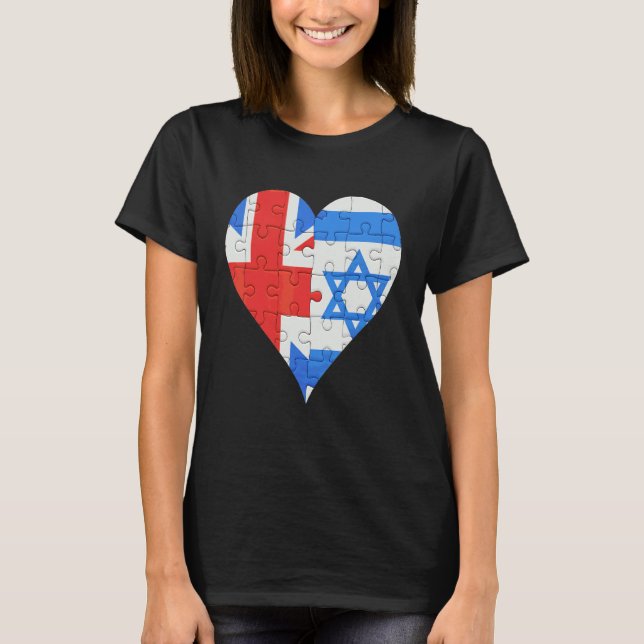 Camiseta British Isreali Flag Heart (Frente)