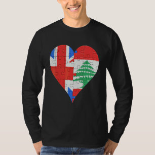 Camiseta British Libanesa Flag Heart