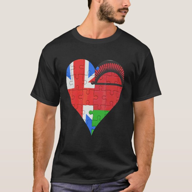 Camiseta British Malawian Flag Heart (Frente)
