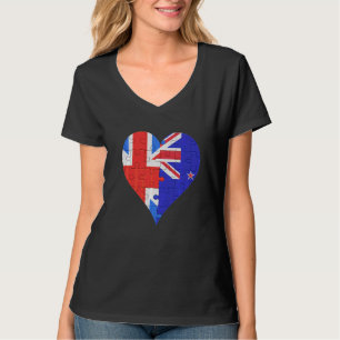 Camiseta British New Zealander Flag Heart