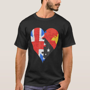 Camiseta British Papua New Guinean Flag Heart
