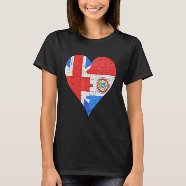 Camiseta British Paraguai Flag Heart (Frente)