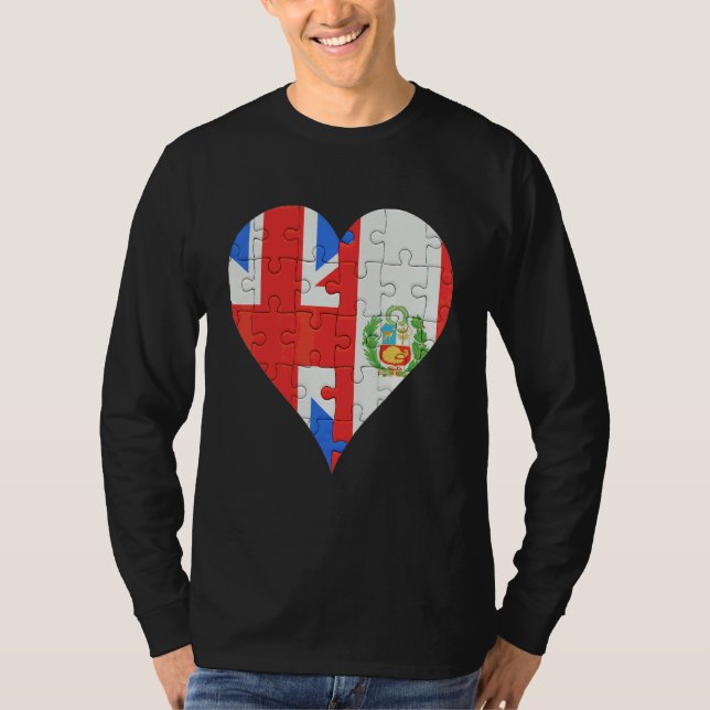 Camiseta British Peruvian Flag Heart (Frente)