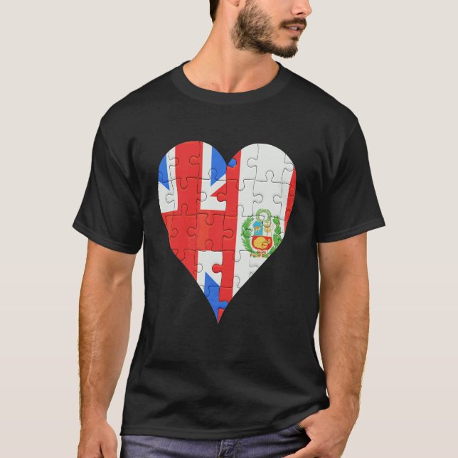 Camiseta British Peruvian Flag Heart (Frente)