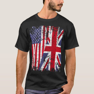 Camiseta British Roots Half American Flag Reino Unido