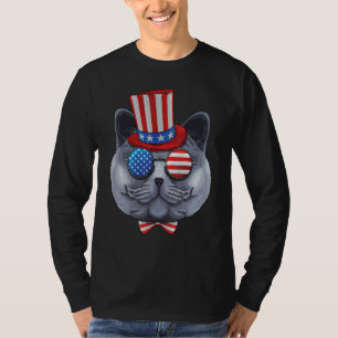 Camiseta British Shorthair 4 De Julho Americano Tio S