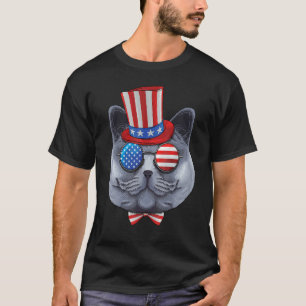 Camiseta British Shorthair 4 De Julho Americano Tio S
