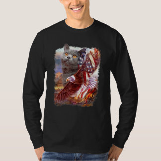 Camiseta British Shorthair Águia Bandeira Americana 4 de Ju