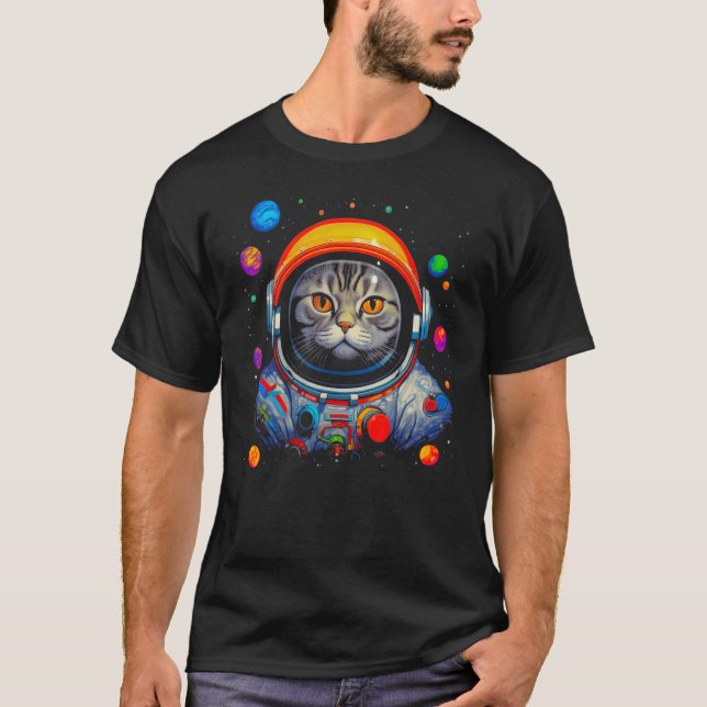 Camiseta British Shorthair Cat Astronaut (Frente)