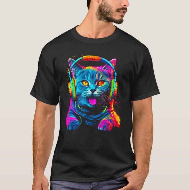 Camiseta British Shorthair Cat DJ Festival (Frente)