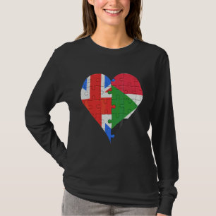Camiseta British Sudanese Flag Heart