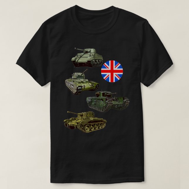 Camiseta British Tanks WW2 Cromwell Matilda  (Frente do Design)