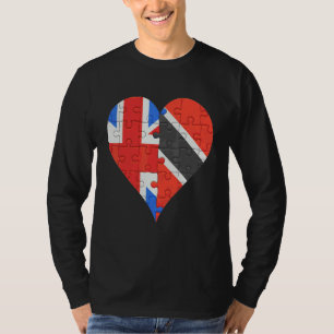 Camiseta British Trinidade And Tobagoan Flag Heart