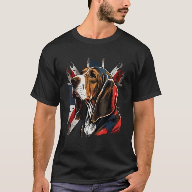 Camiseta British UK Basset Hound on Great Britain Basset Ho (Frente)