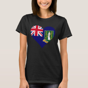 Camiseta British Virgin Islands Flag Heart Love