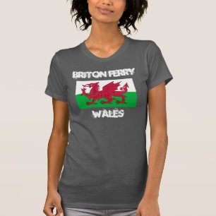 Camiseta Briton Ferry, País de Gales com bandeira galesa