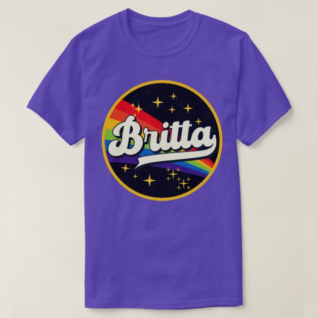Camiseta Britta Rainbow No Space Vintage Style (Frente do Design)