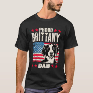 Camiseta Brittany Spaniel Orud Brittany Pai Bandeira Americ