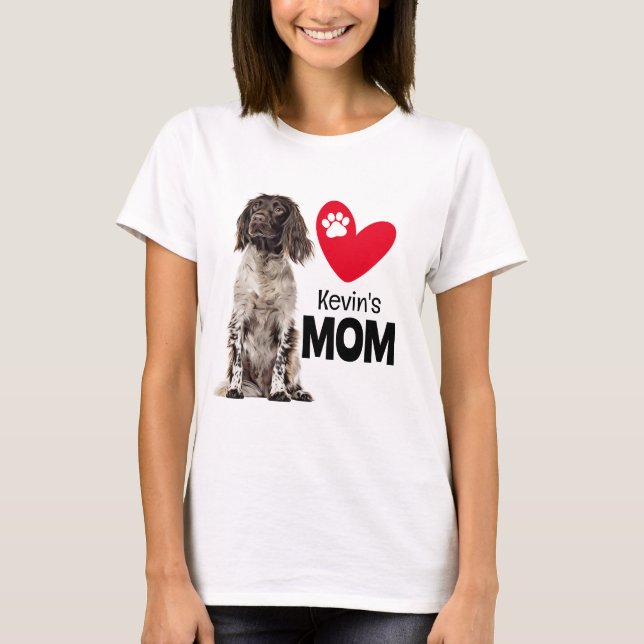 Camiseta Brittany Spaniel Personalizou T-Shirt Mãe (Frente)