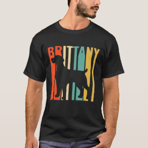 Camiseta Brittany Spaniel Retro 1970 Cachorro Silhouette Br